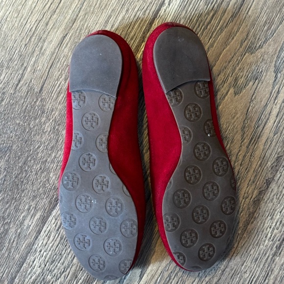 Tory Burch Red Suede Reva Ballet Flats 7.5 - Picture 5 of 6